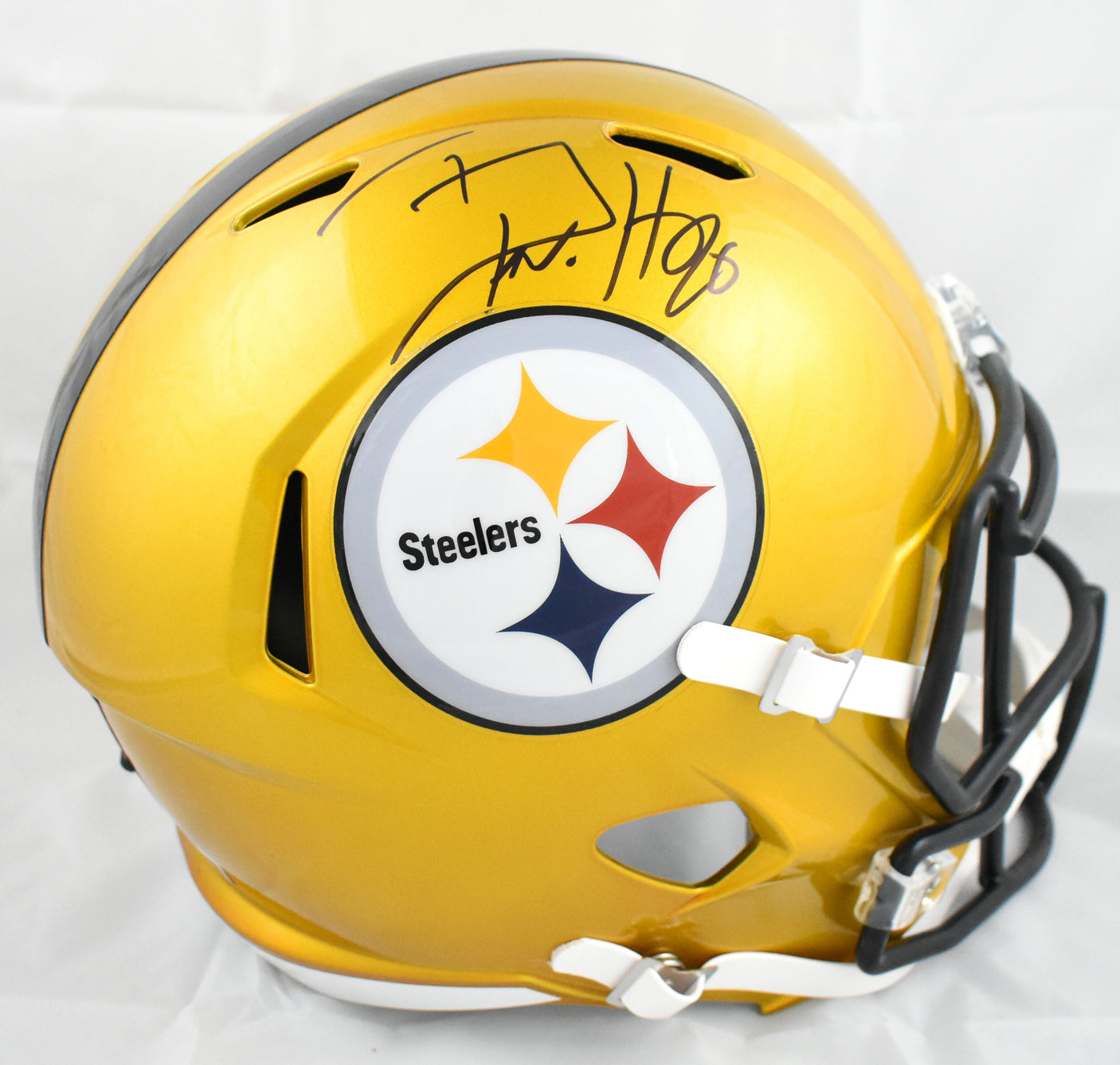 T.J. Watt Autographed Pittsburgh Steelers F/S Flash Speed Helmet Beckett W Holo