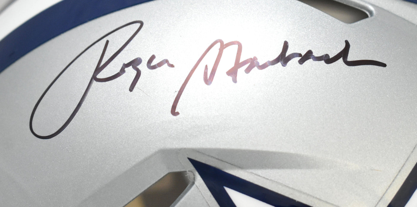 Roger Staubach Signed Cowboys F/S Speed Auth Helmet 2 insc. - Beckett W Holo
