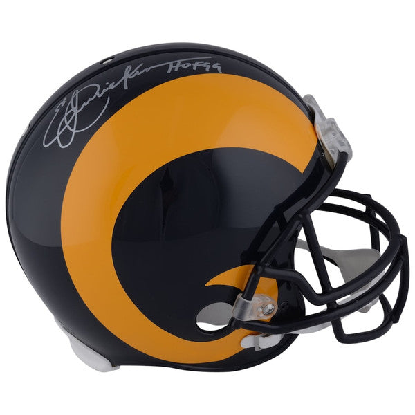 ERIC DICKERSON Autographed and Inscribed "HOF 99" Los Angeles Rams Speed Authentic Helmet FANATICS