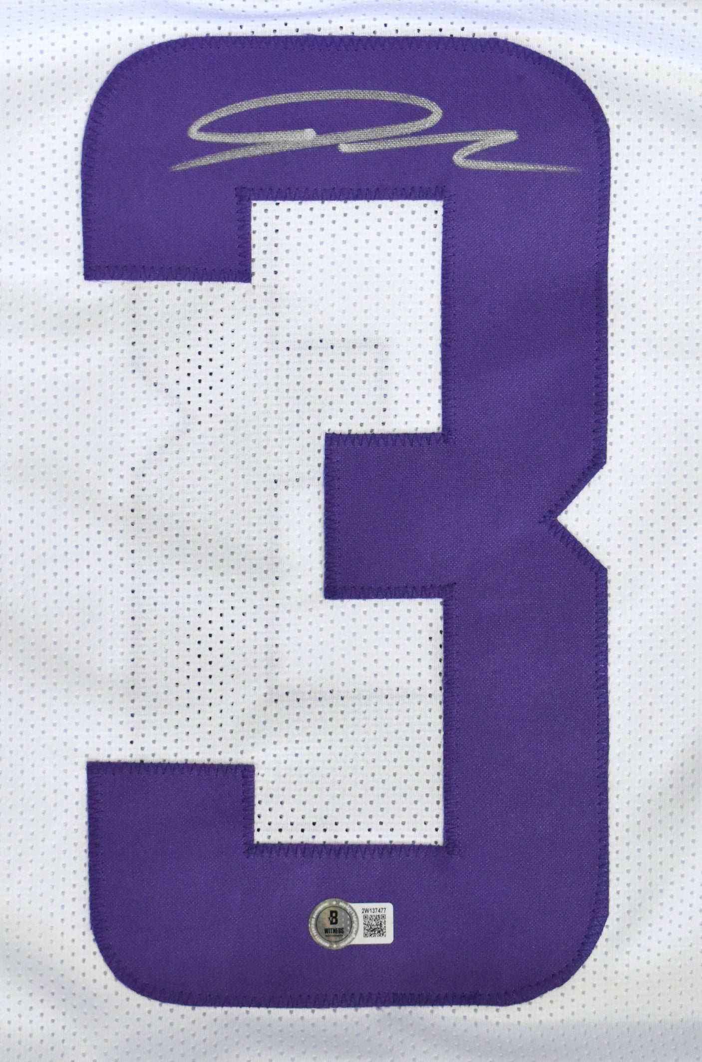 Jordan Addison Autographed White Pro Style Jersey - Beckett W Hologram *Silver