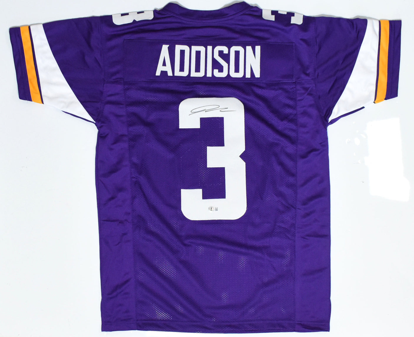 Jordan Addison Autographed Purple Pro Style Jersey - Beckett W Hologram *Black
