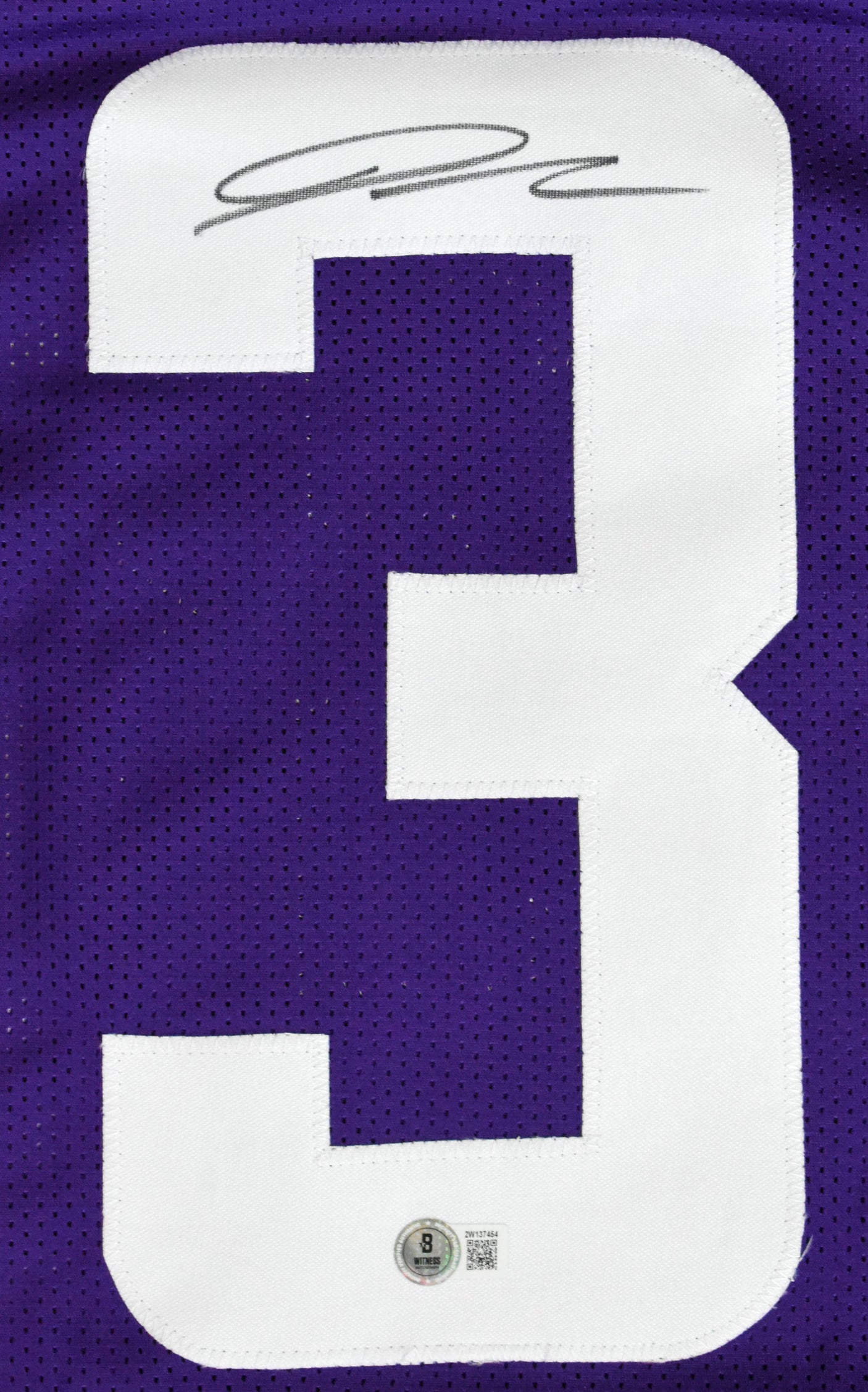 Jordan Addison Autographed Purple Pro Style Jersey - Beckett W Hologram *Black