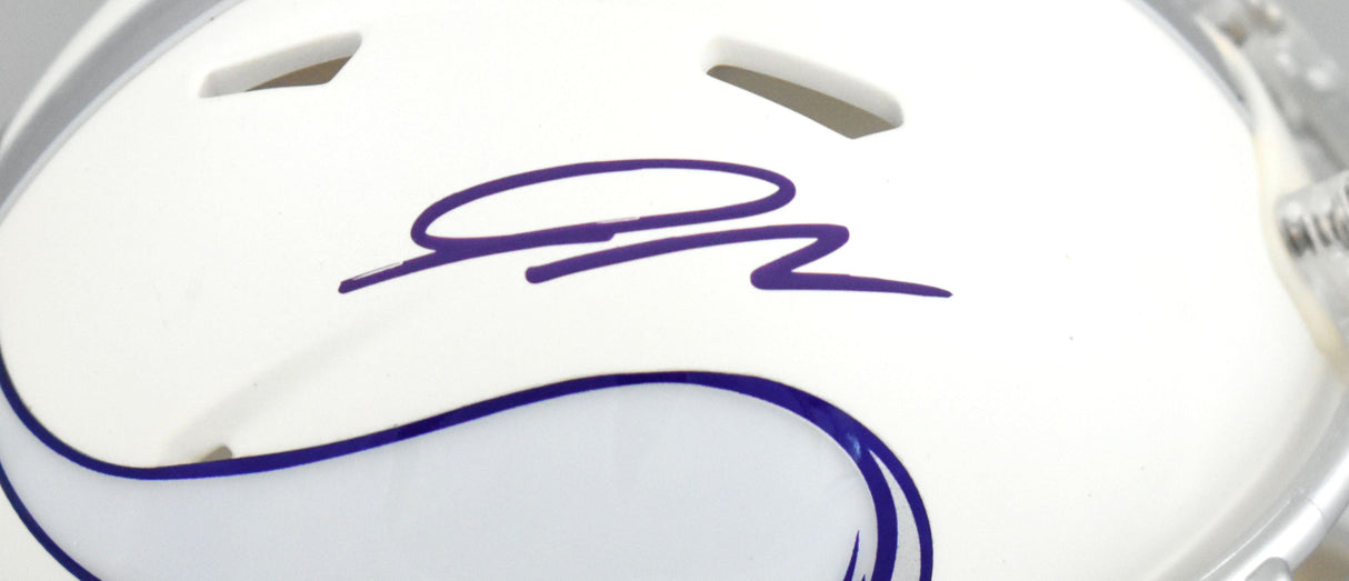 Jordan Addison Signed Vikings Alt 2024 Speed Mini Helmet - Beckett W Hologram