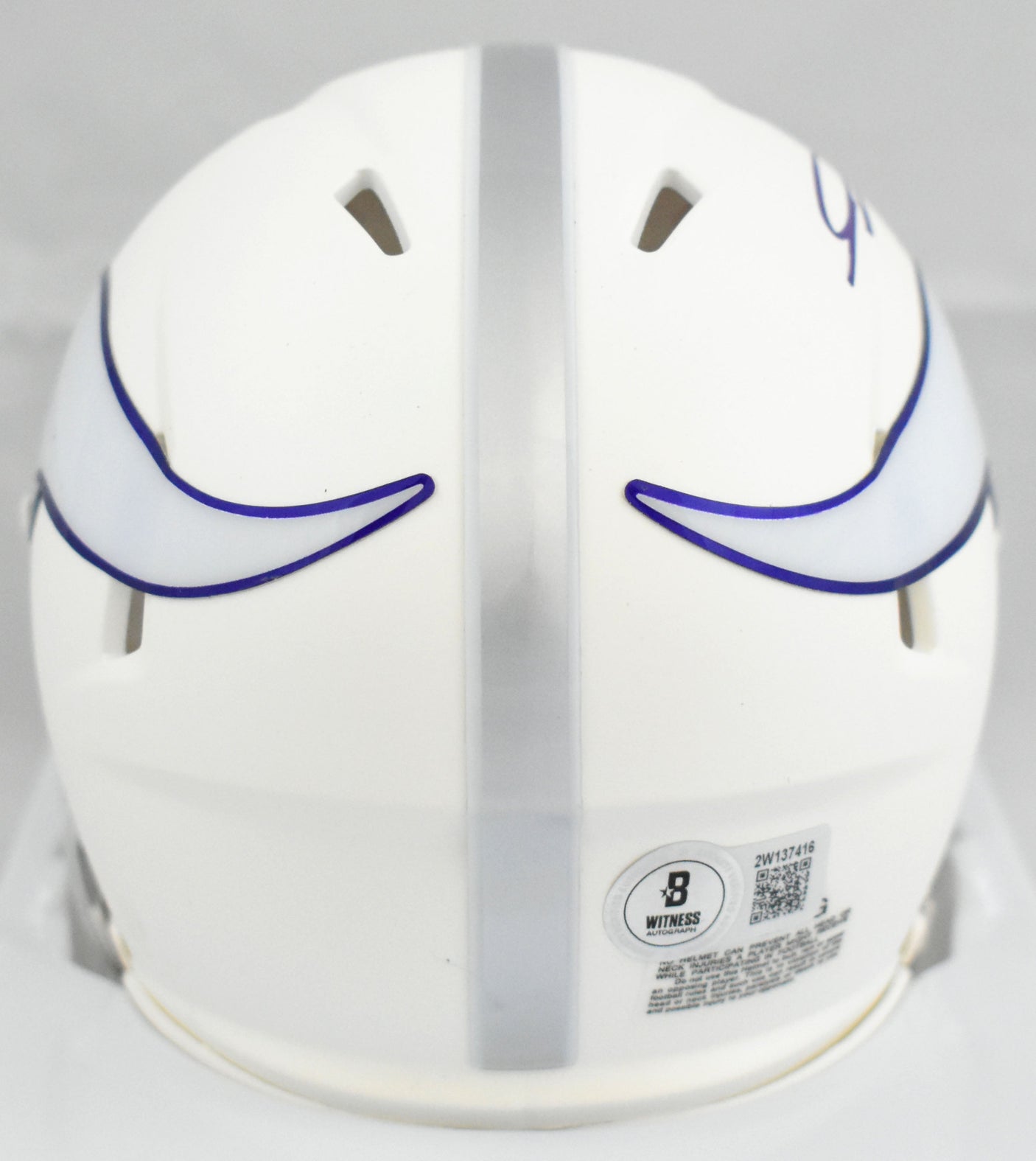 Jordan Addison Signed Vikings Alt 2024 Speed Mini Helmet - Beckett W Hologram