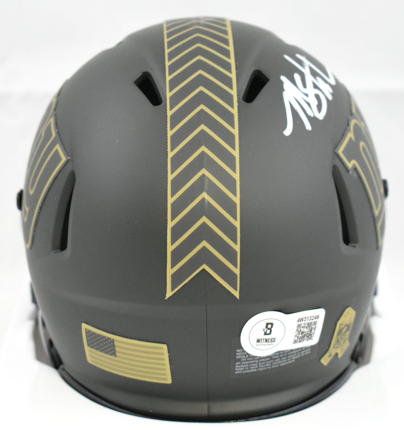 Michael Strahan Autographed Giants Salute 2025 Speed Mini Helmet -Beckett W Holo