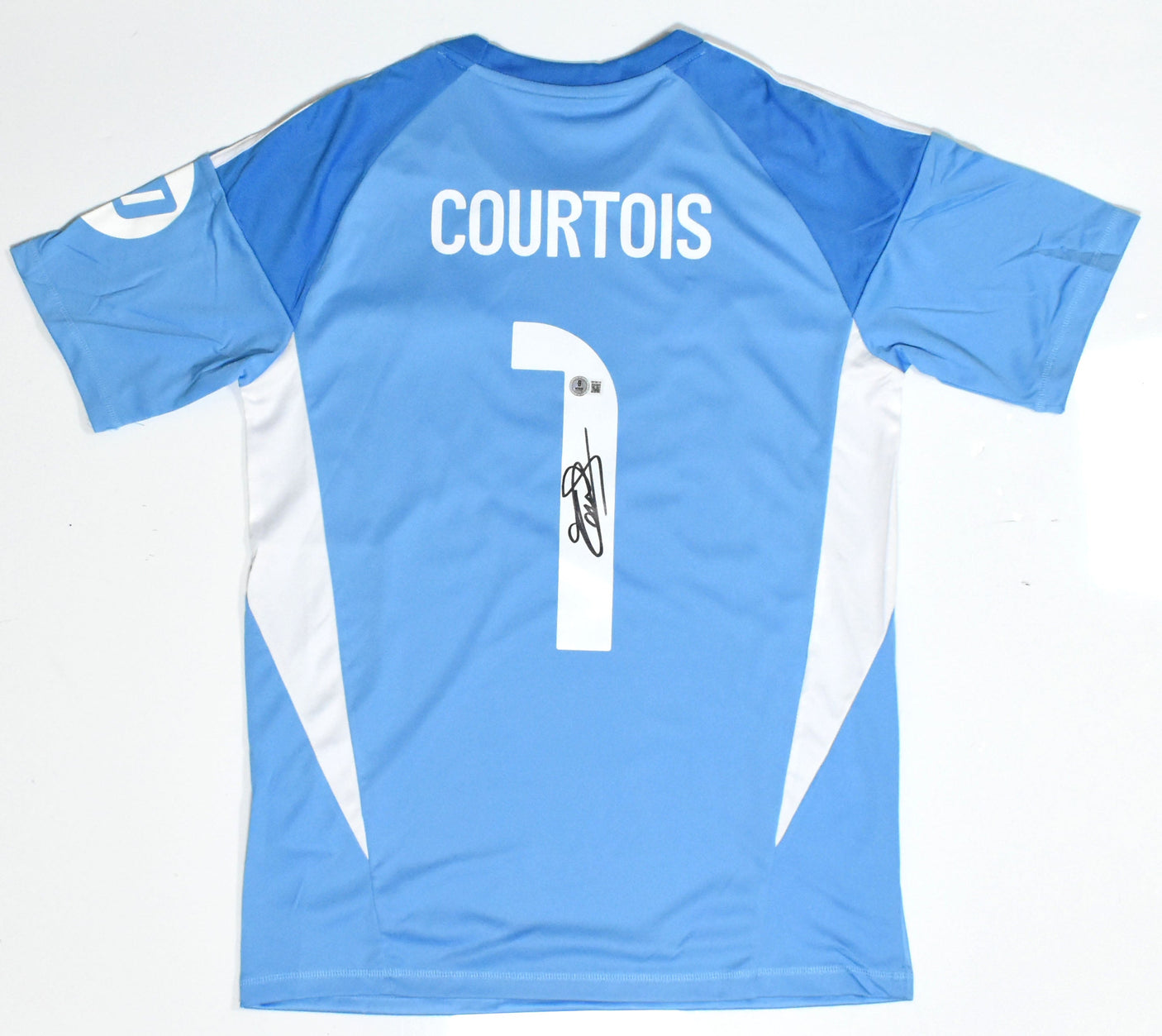 Thibaut Courtois Autographed Real Madrid Home Soccer Jersey #1 Beckett W Holo *M