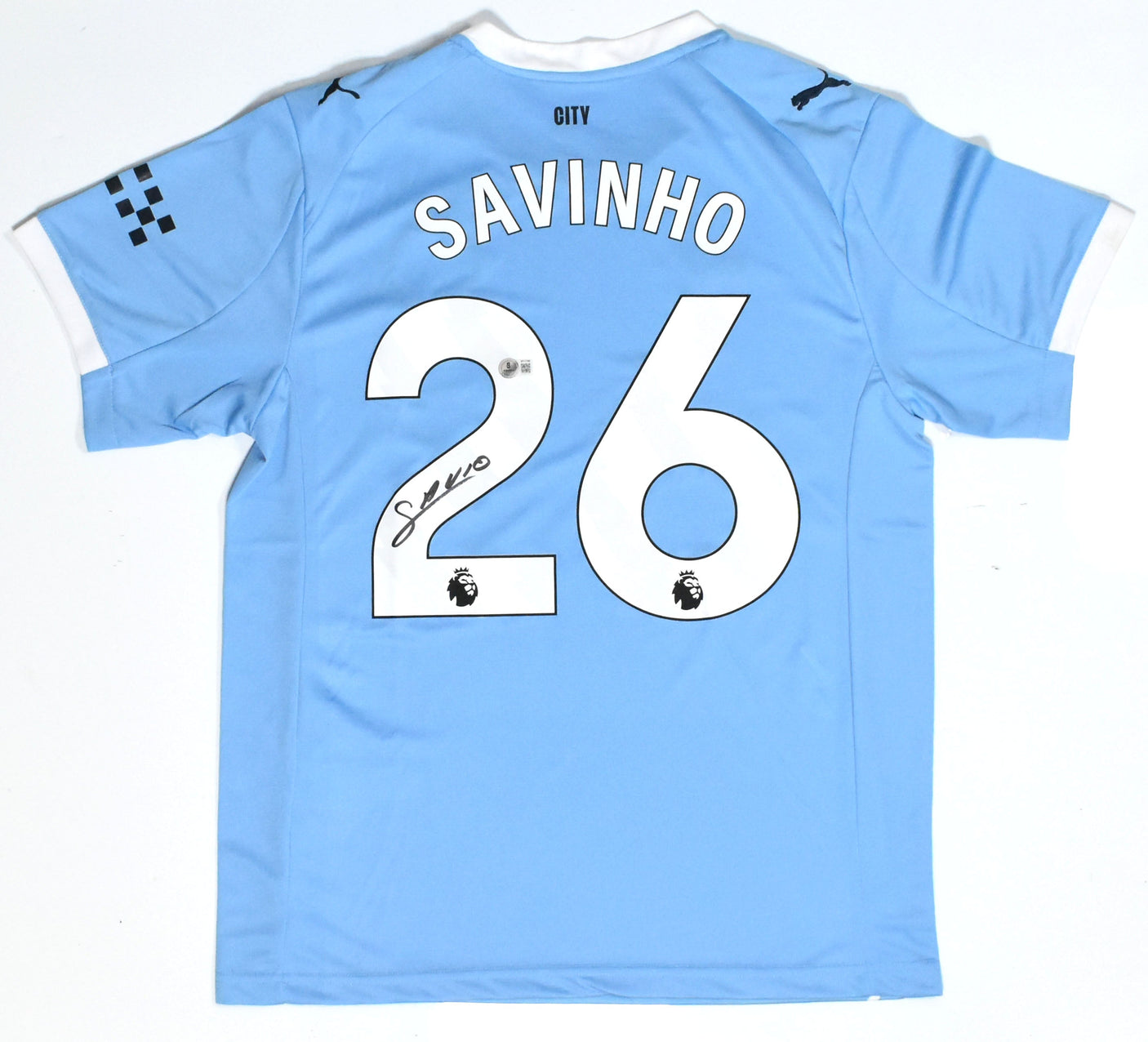 Savinho Autographed Manchester City Home Soccer Jersey #26 - Beckett Holo *L
