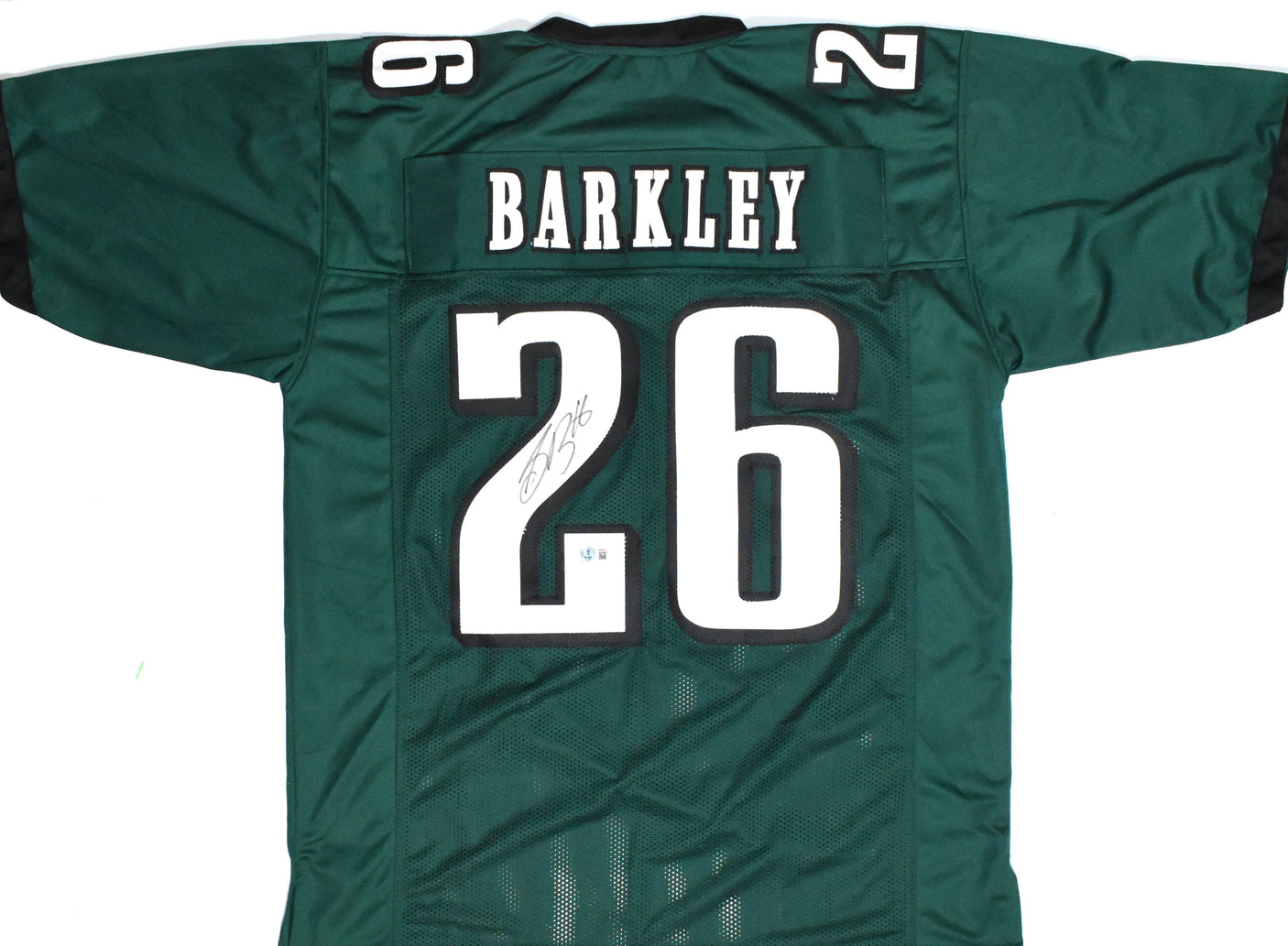 Saquon Barkley Autographed Green Pro Style Jersey - Beckett W Hologram *Black