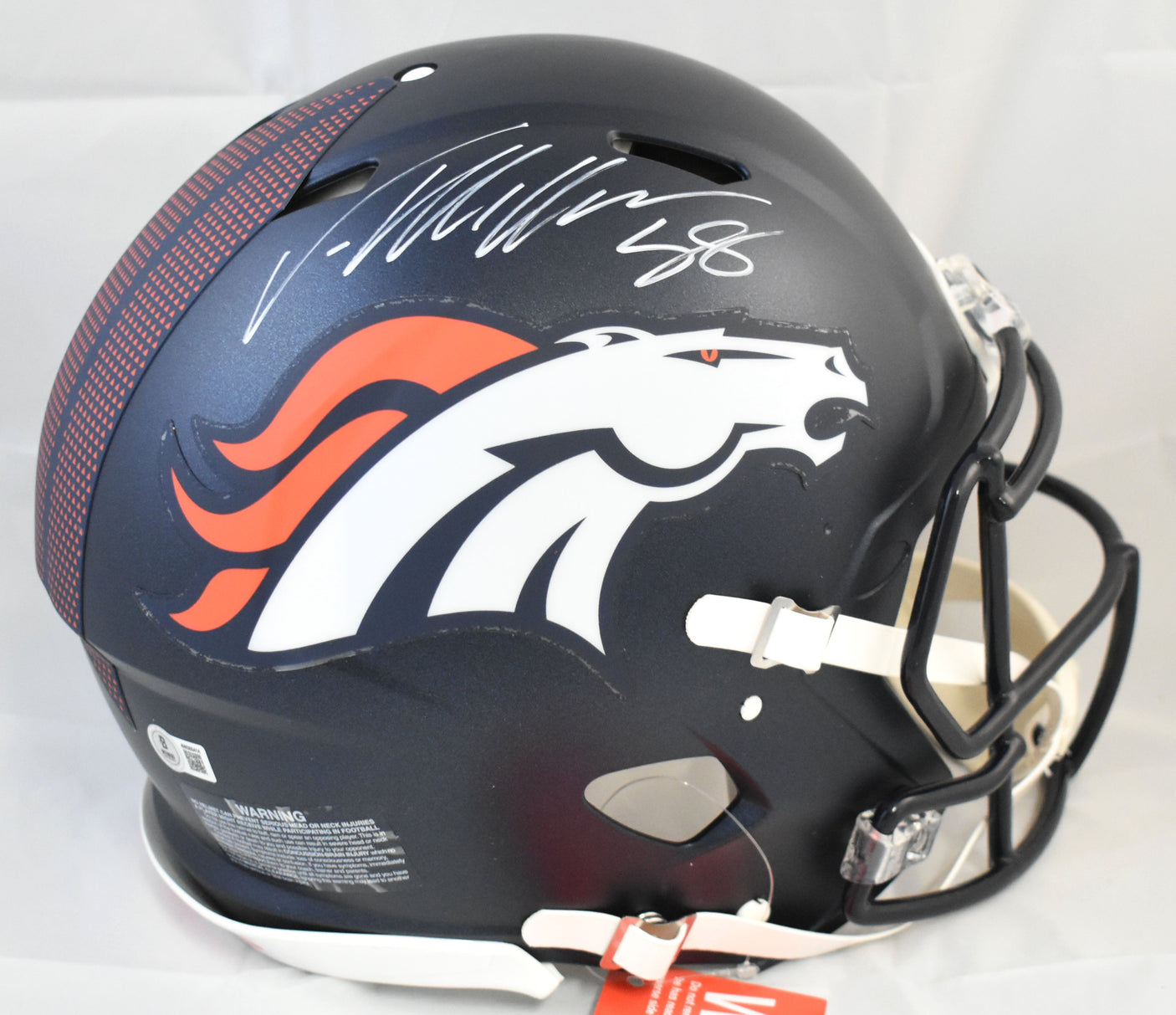 Von Miller Autographed Denver Broncos F/S Speed Authentic Helmet -Beckett W Holo