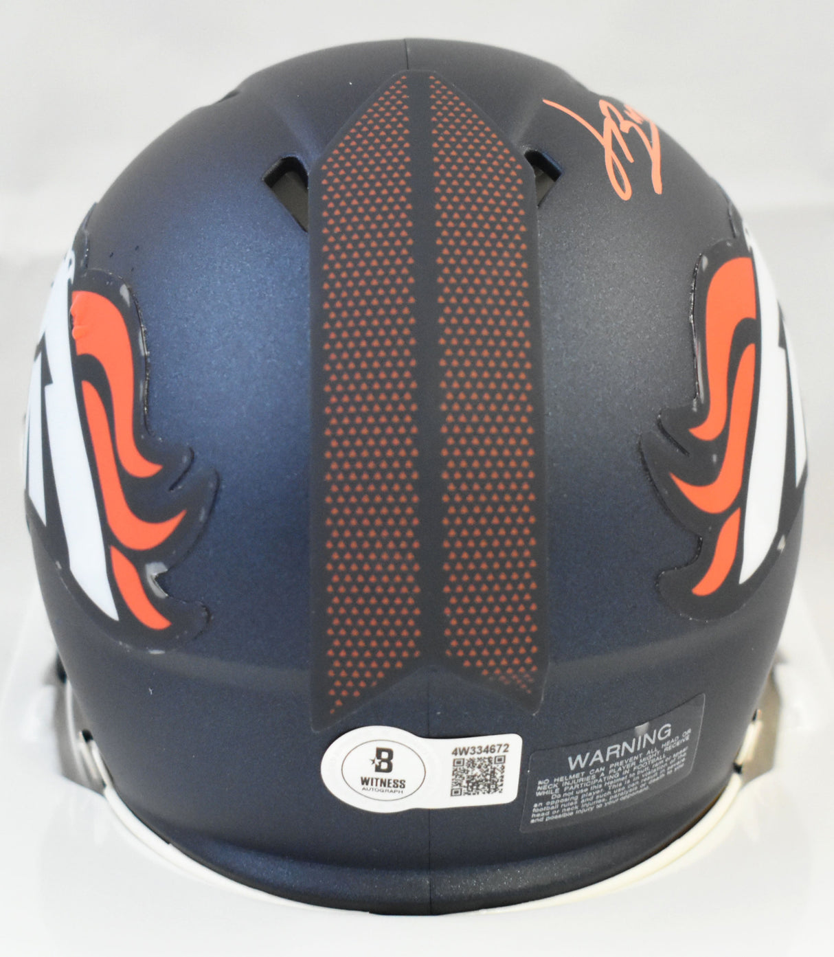 Jahdae Barron Autographed Denver Broncos Speed Mini Helmet - Beckett W Holo