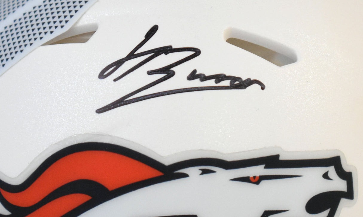 Jahdae Barron Autographed Denver Broncos Alt Speed Mini Helmet - Beckett W Holo
