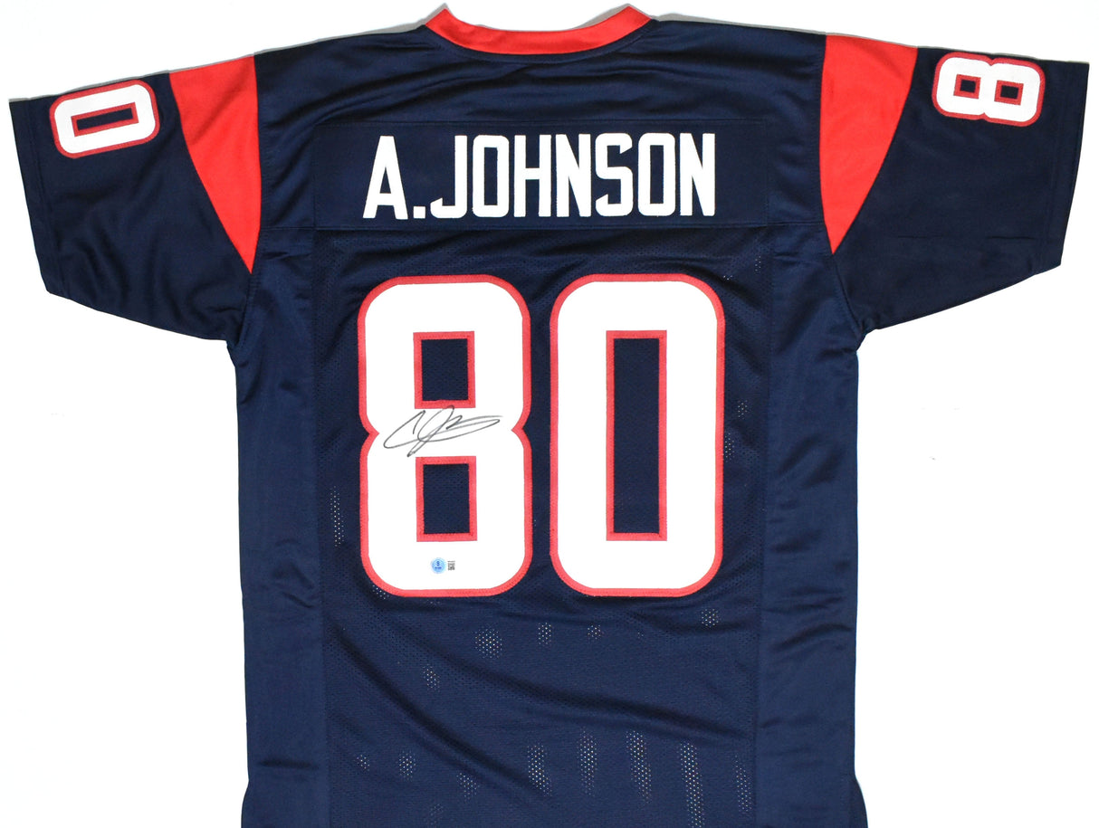 Andre Johnson Autographed Blue Pro Style Jersey - Beckett W Hologram *Black