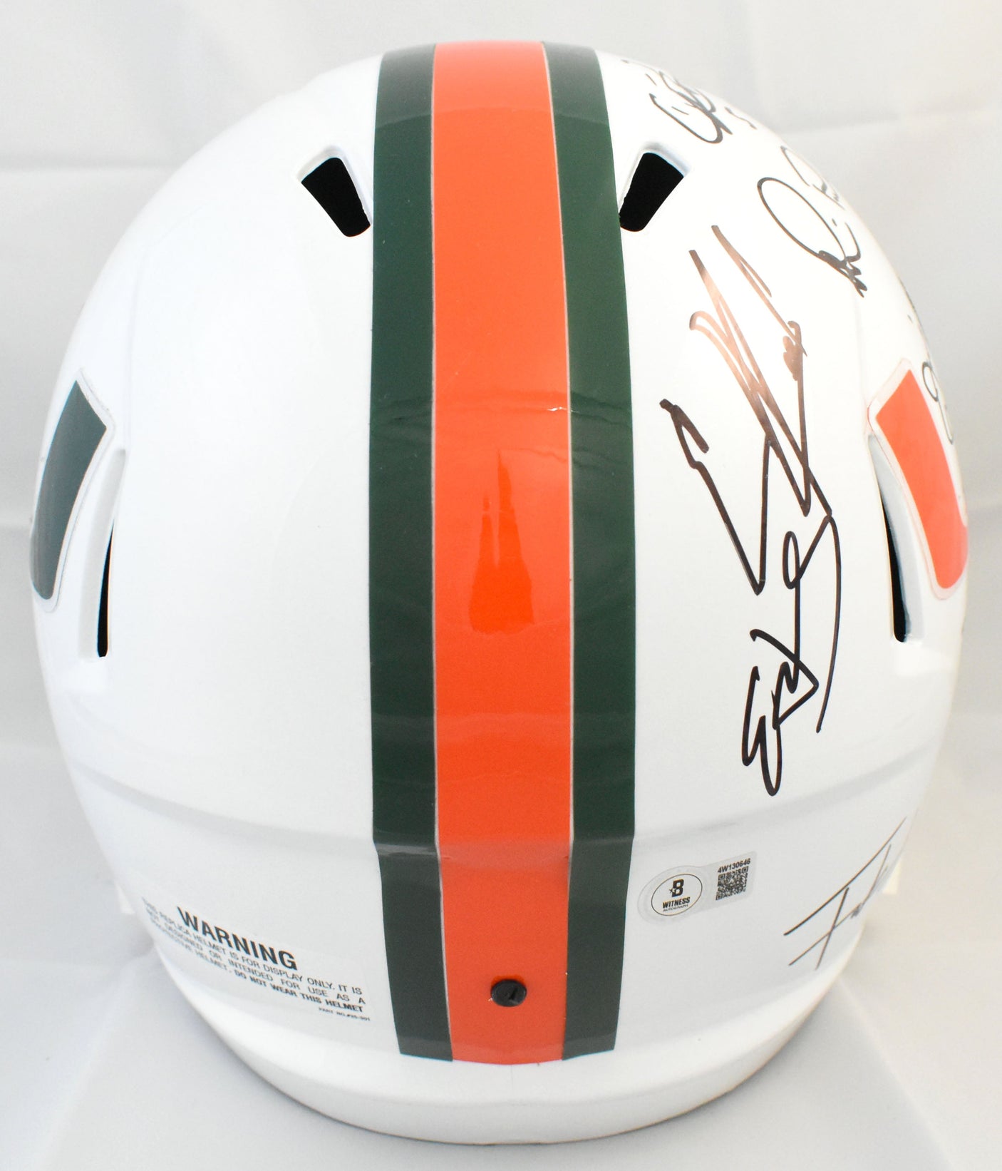 University of Miami Hurricanes Legends F/S Speed Helmet 11 Sigs - Beckett W Holo