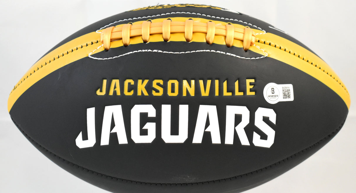 Travis Etienne Jr. Autographed Jaguars Black Logo Football- Beckett Hologram