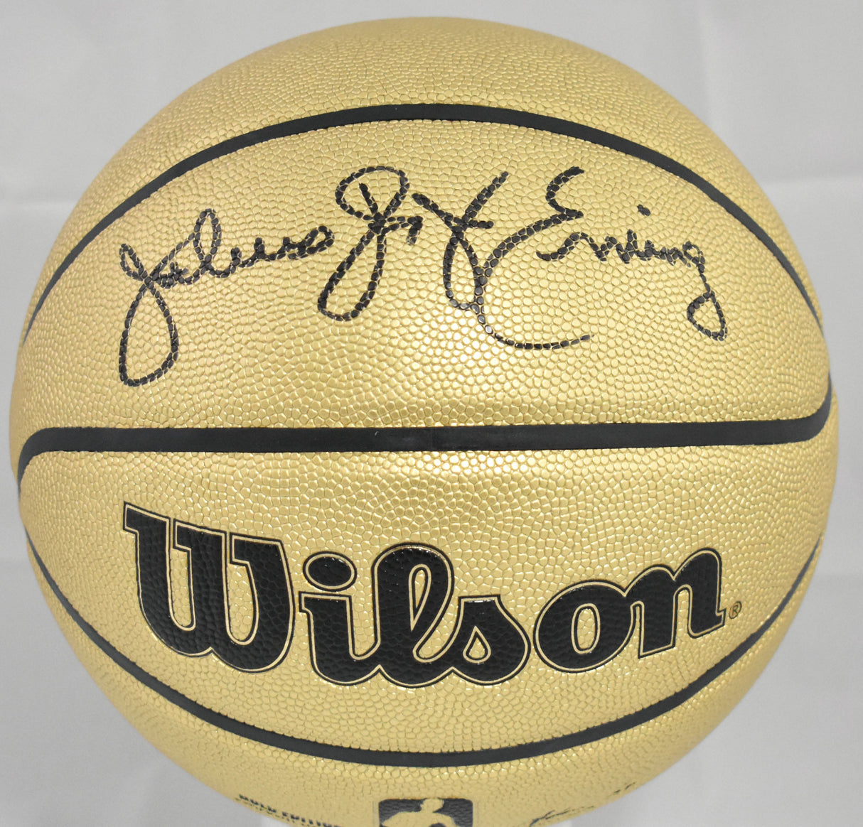 Julius Erving Autographed NBA Wilson Gold Edition Basketball - Beckett Hologram