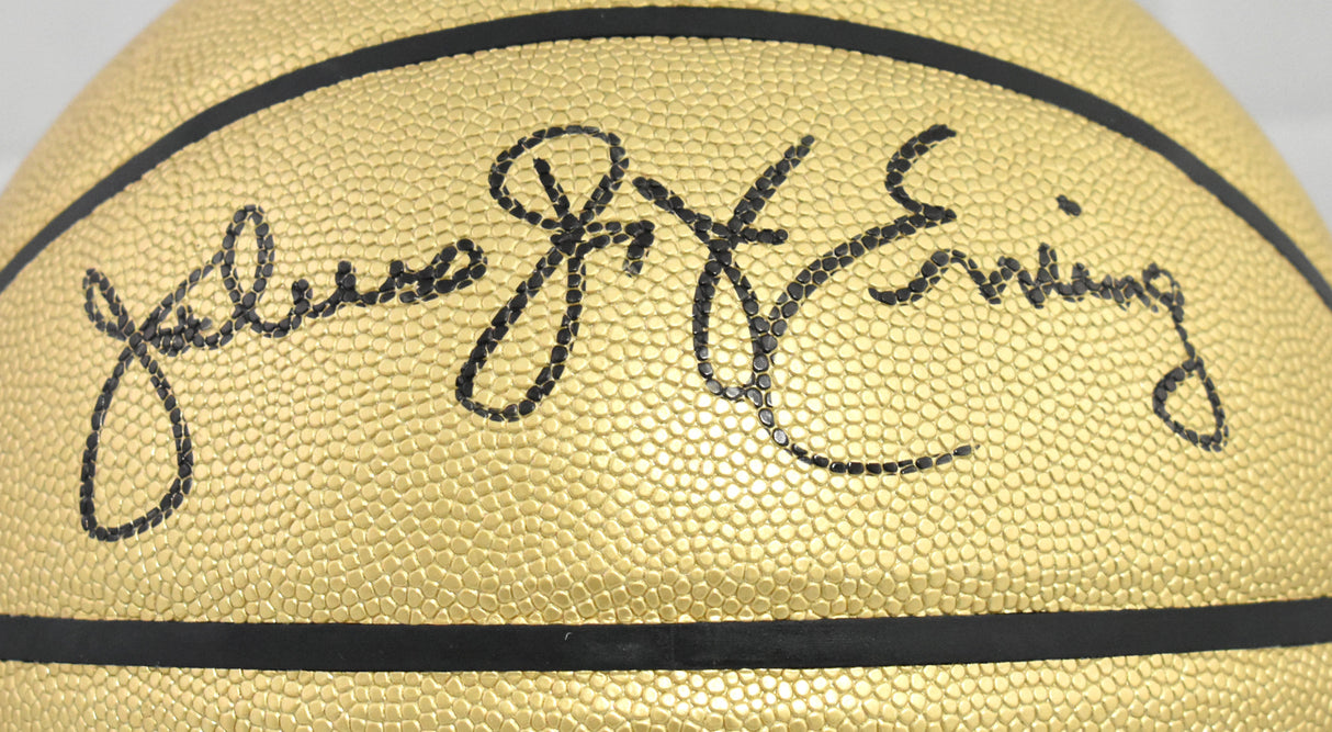 Julius Erving Autographed NBA Wilson Gold Edition Basketball - Beckett Hologram