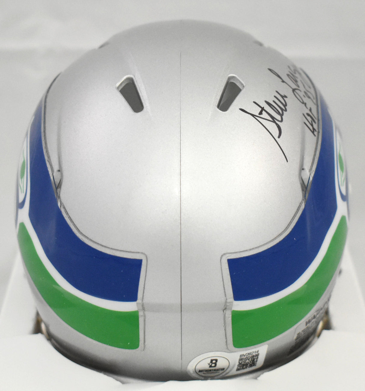Steve Largent Autographed Seahawks Speed Mini Helmet w/ HOF - Beckett Hologram
