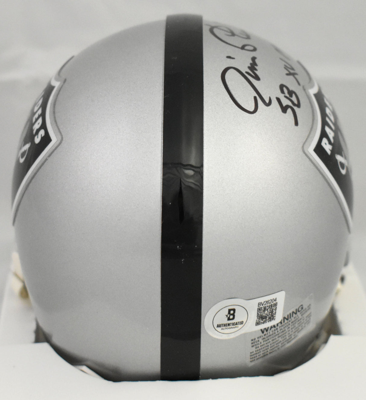 Jim Plunkett Autographed Raiders Mini Helmet w/ SB MVP - Beckett Hologram