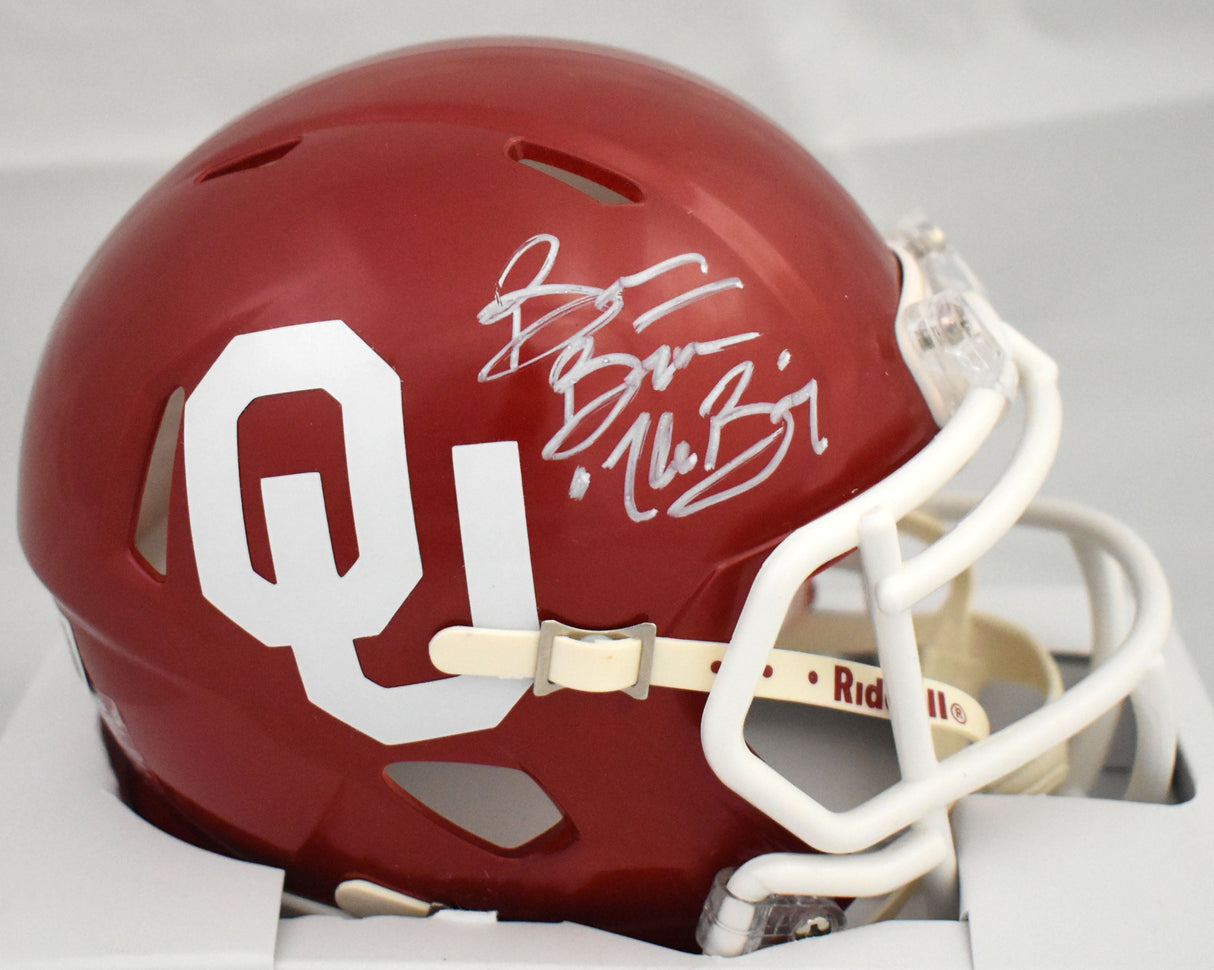 Brian Bosworth Signed Oklahoma Sooners Speed Mini Helmet w/ BOZ - Beckett Holo