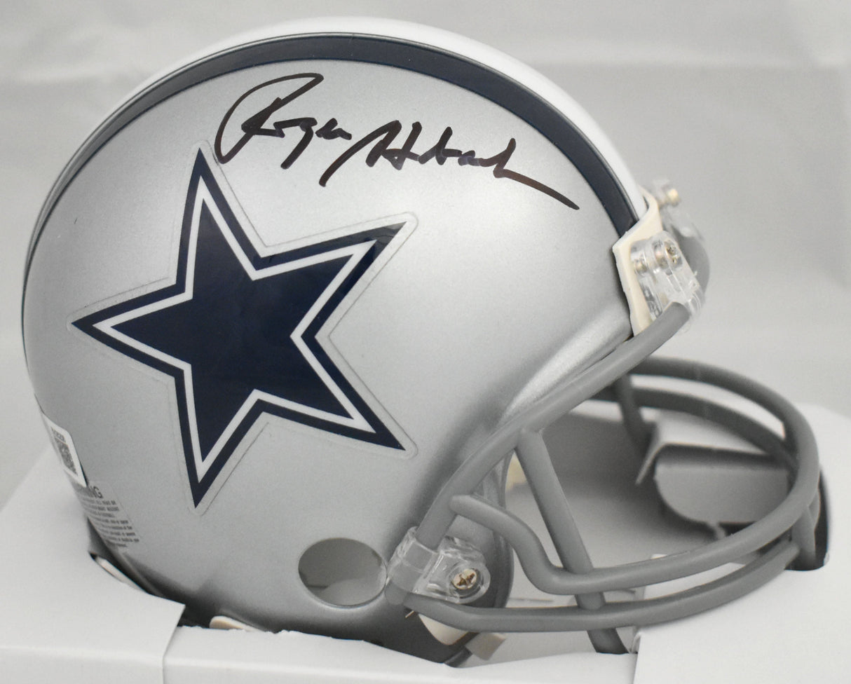 Roger Staubach Autographed Cowboys Mini Helmet - Beckett Hologram