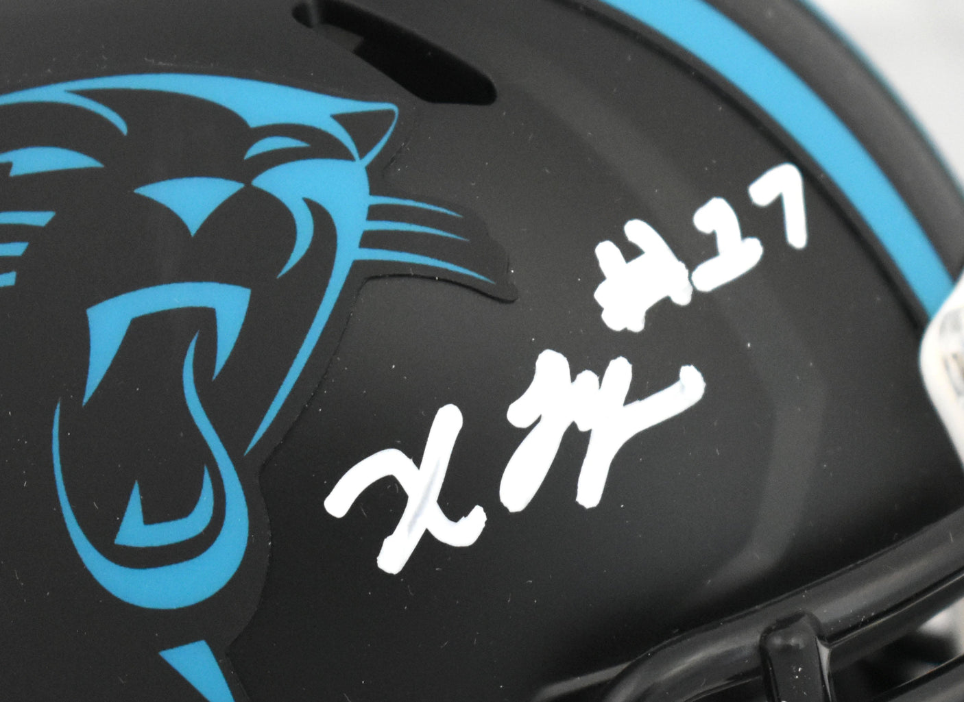 Xavier Legette Autographed Carolina Panthers ALT Speed Mini Helmet- Beckett Holo