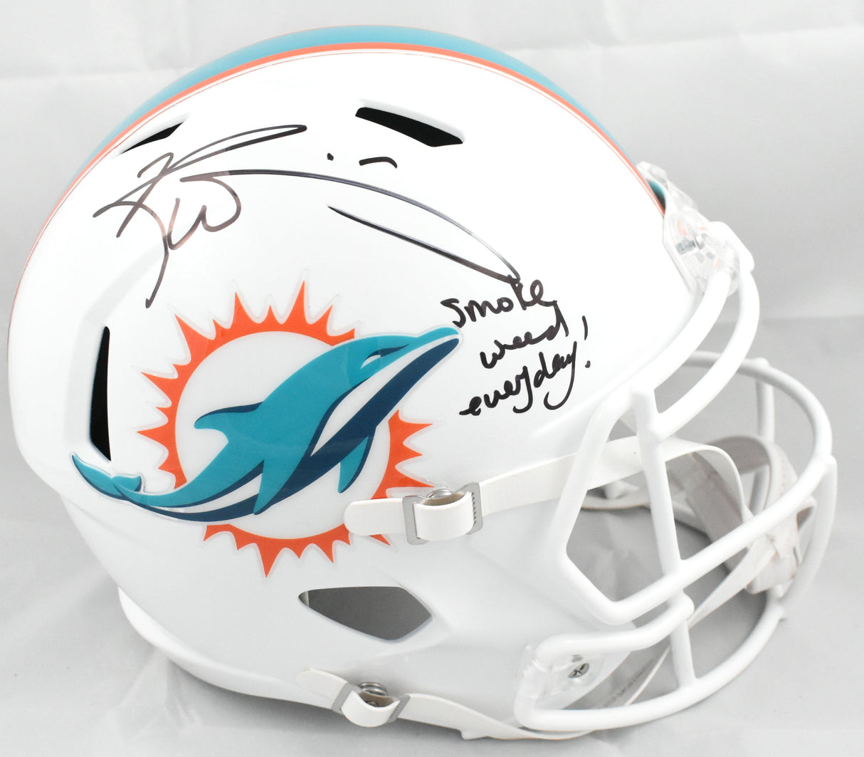 Ricky Williams Autographed Dolphins F/S Speed Helmet SWED - Beckett W Hologram
