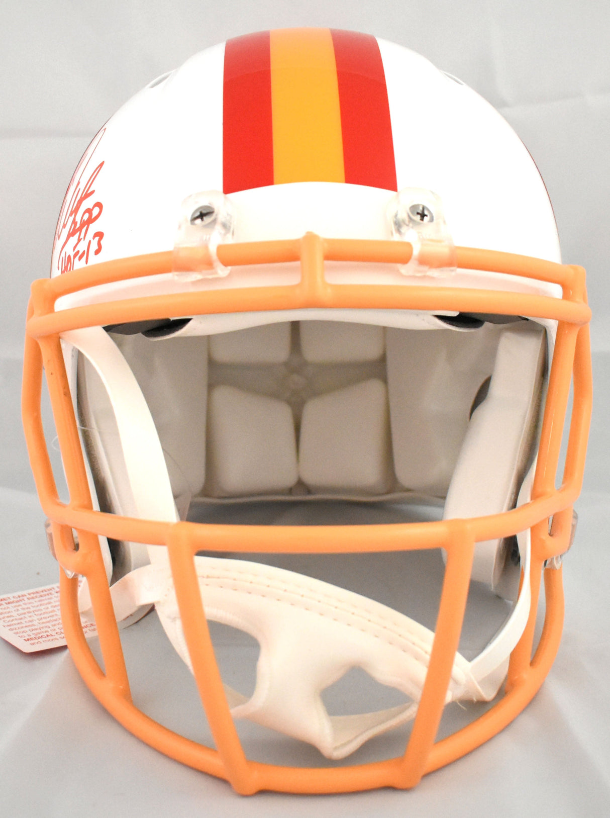 Warren Sapp Signed Buccaneers F/S 76-96 Speed Authentic Helmet HOF BeckettW Holo