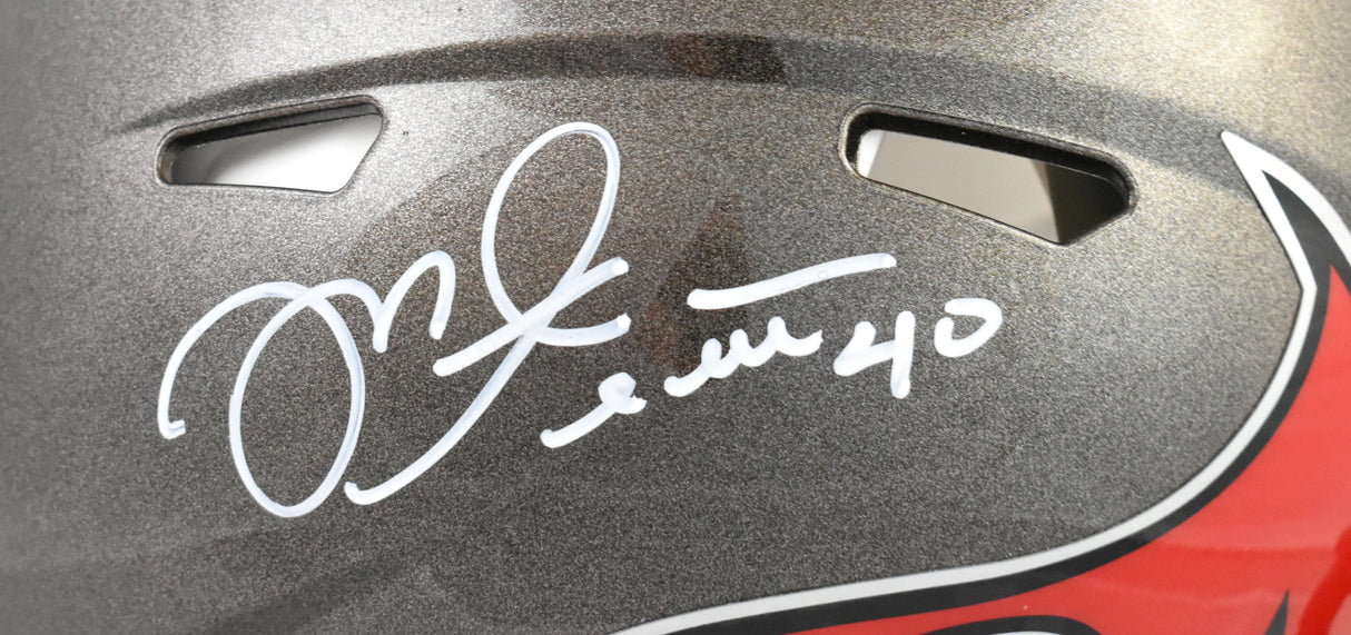 Mike Alstott Autographed Buccaneers F/S Speed Authentic Helmet - Beckett W Holo