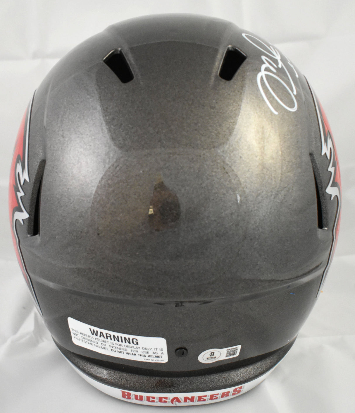 Mike Alstott Autographed Tampa Bay Buccaneers F/S Speed Helmet - Beckett W Holo