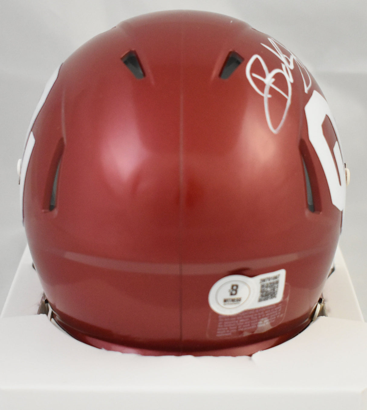 Bob Stoops Autographed Oklahoma Sooners Speed Mini Helmet - Beckett W Holo