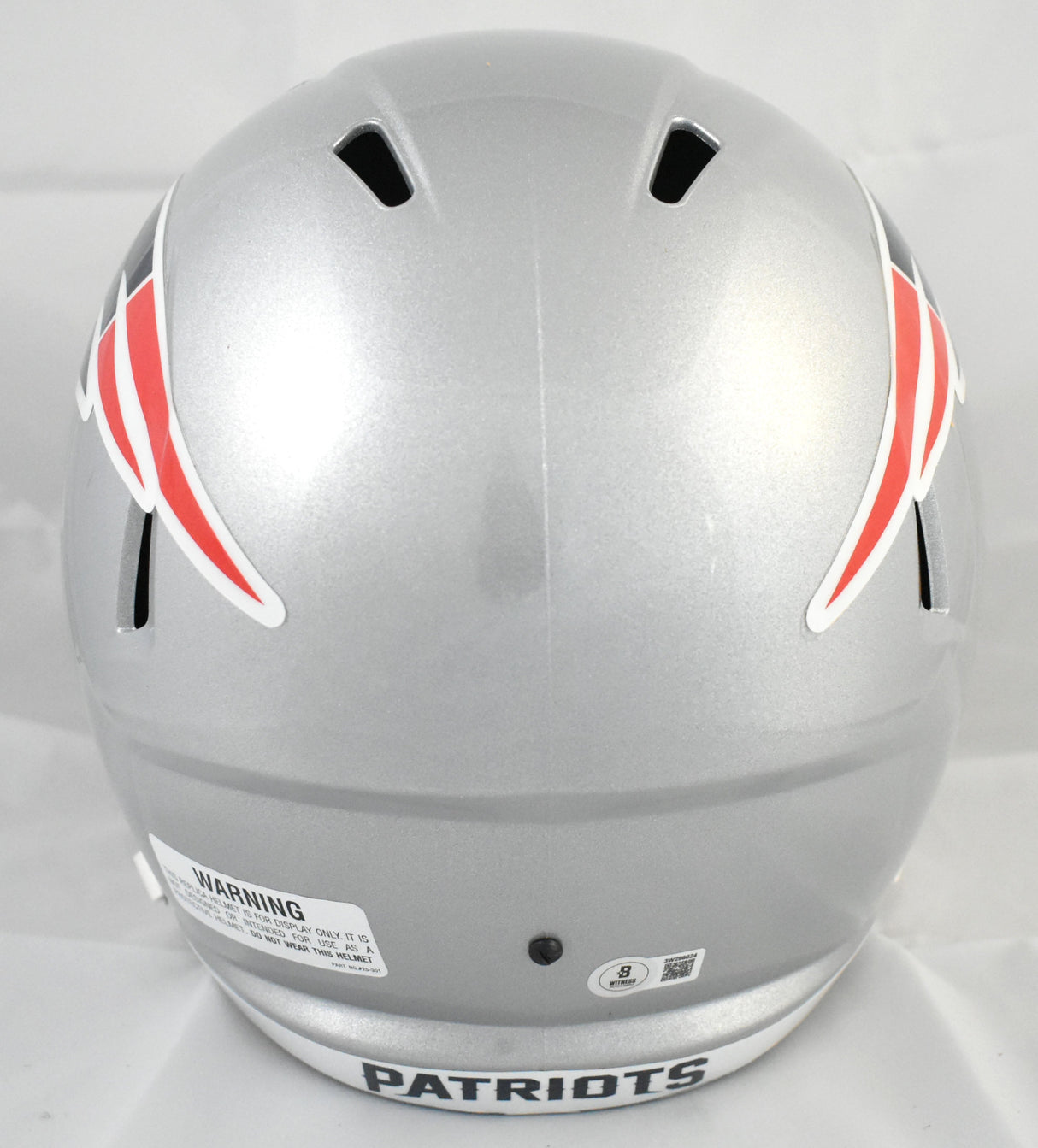 Kayshon Boutte Autographed Patriots F/S Speed Helmet - Beckett W Holo *Front