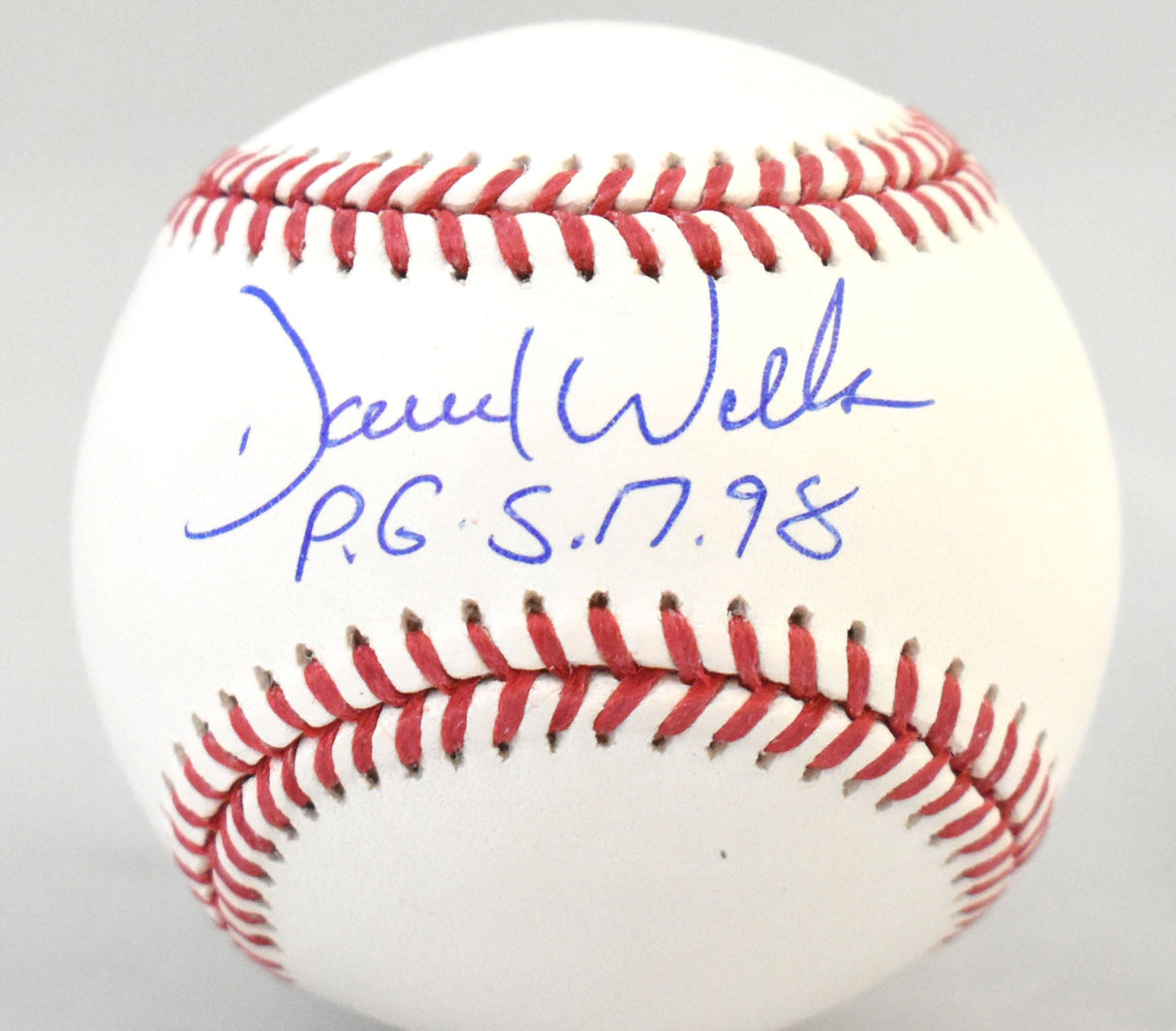 David Wells Autographed Rawlings OML Baseball w/PG - Beckett W Hologram *Blue