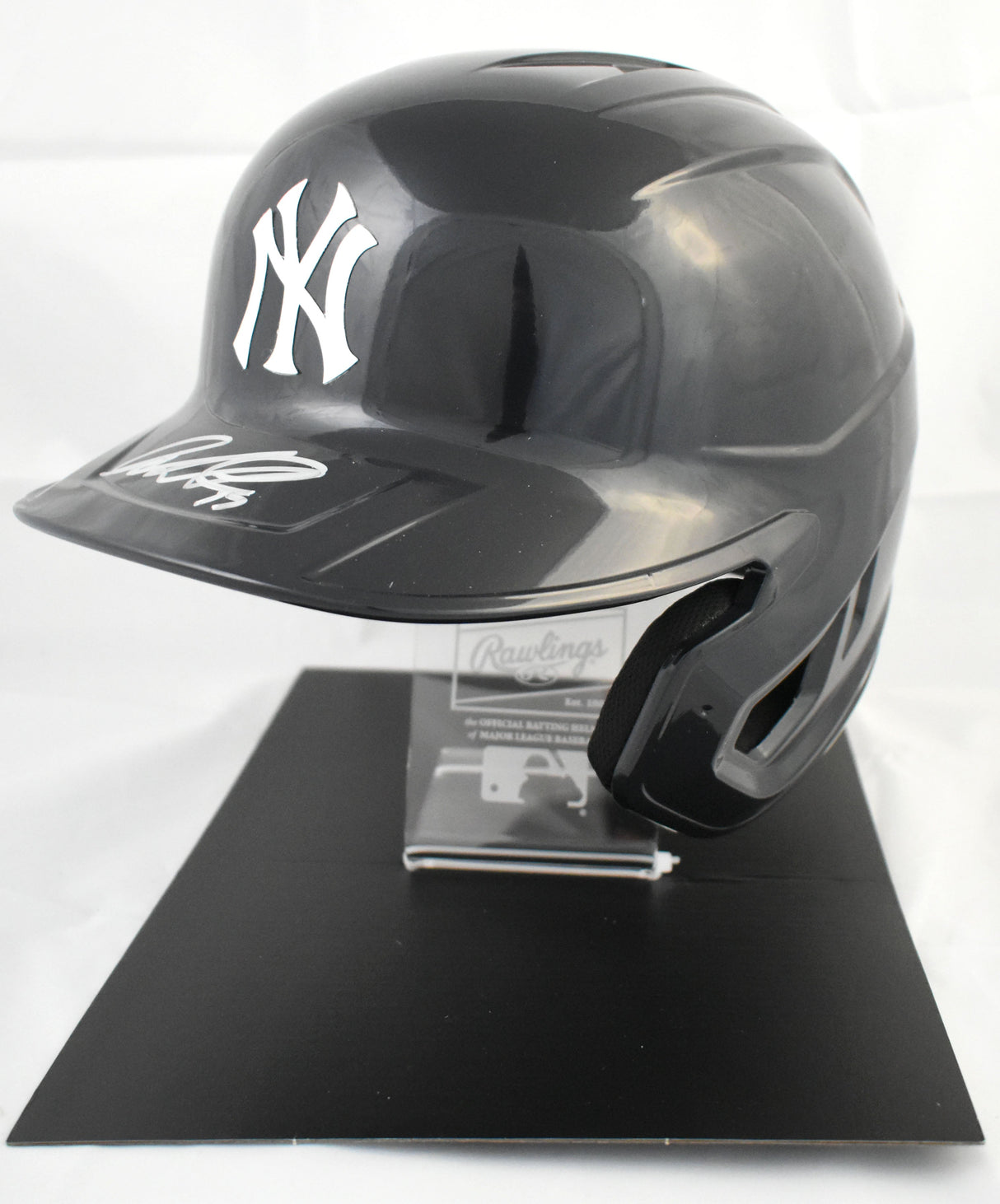 Jazz Chisholm Jr. Autographed Yankees F/S Replica Helmet w/Stand- Beckett W Holo