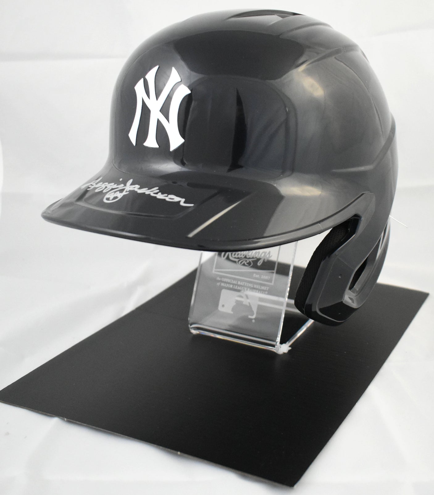 Reggie Jackson Autographed Yankees F/S Replica Helmet w/Stand - Beckett W Holo