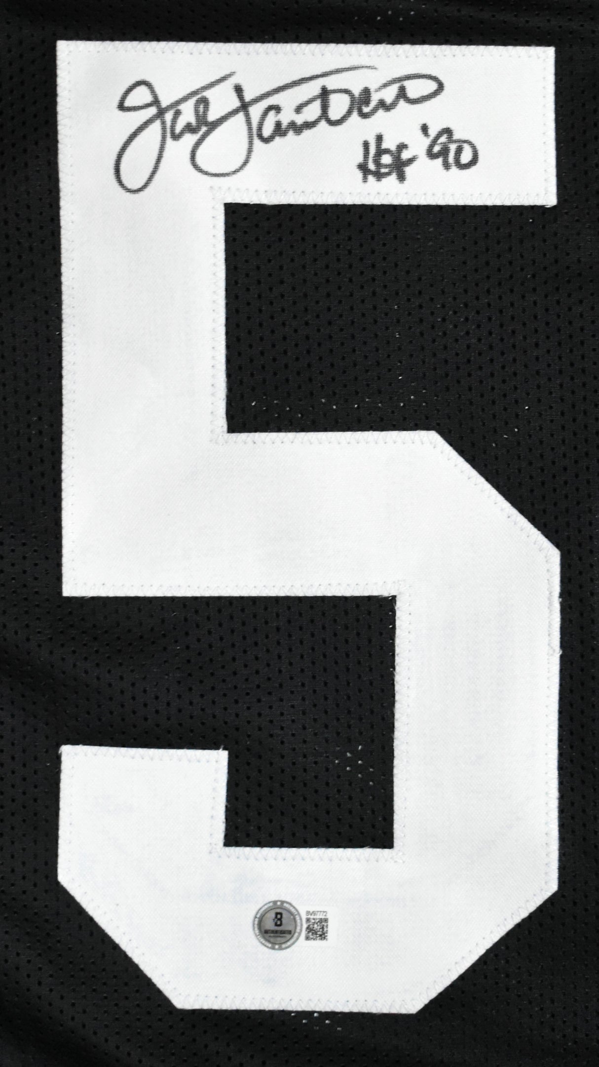 Jack Lambert Autographed Black Pro Style Jersey w/HOF - Beckett Hologram