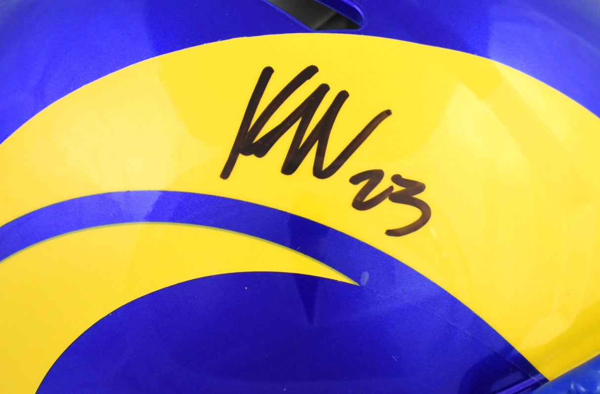 Kyren Williams Autographed Rams F/S Speed Authentic Helmet - Beckett W Holo