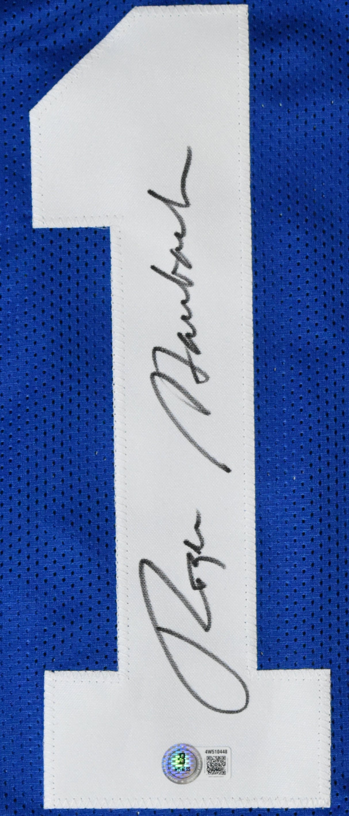 Roger Staubach Autographed Blue Pro Style Jersey - Beckett W Hologram *Black