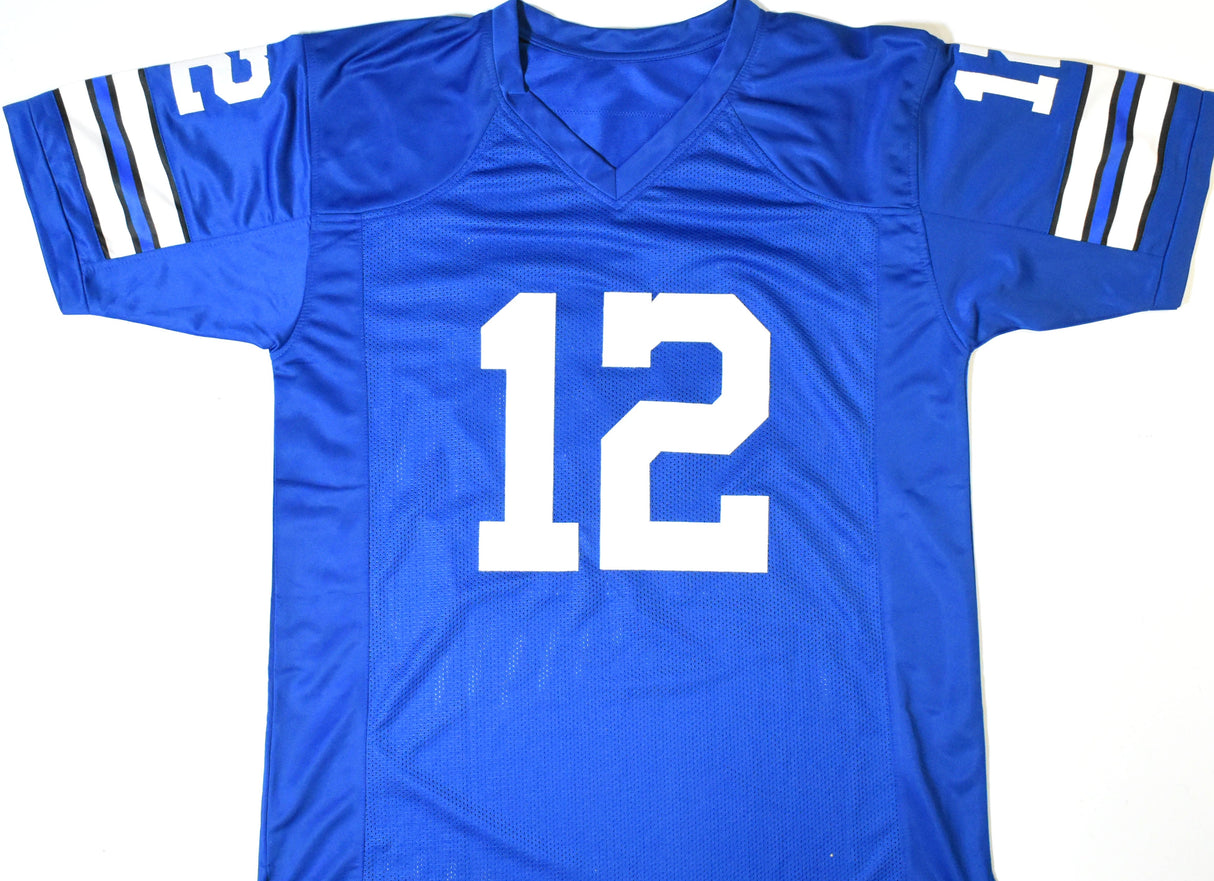 Roger Staubach Autographed Blue Pro Style Jersey - Beckett W Hologram *Black