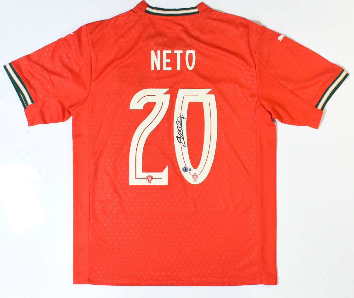 Pedro Neto Autographed Portugal Home Soccer Jersey #20 - Beckett Holo *M