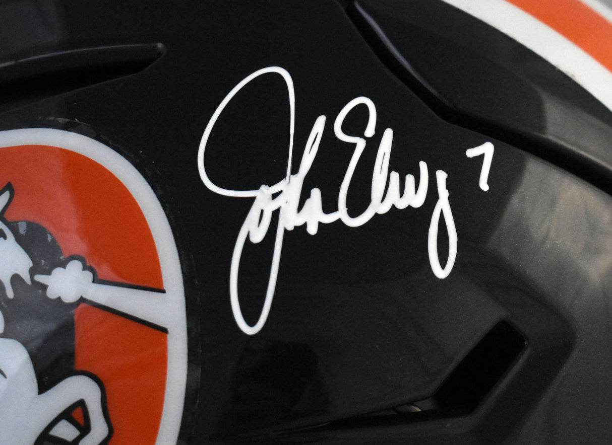John Elway Autographed Broncos F/S Color Rush Speedflex Helmet - Beckett W Holo