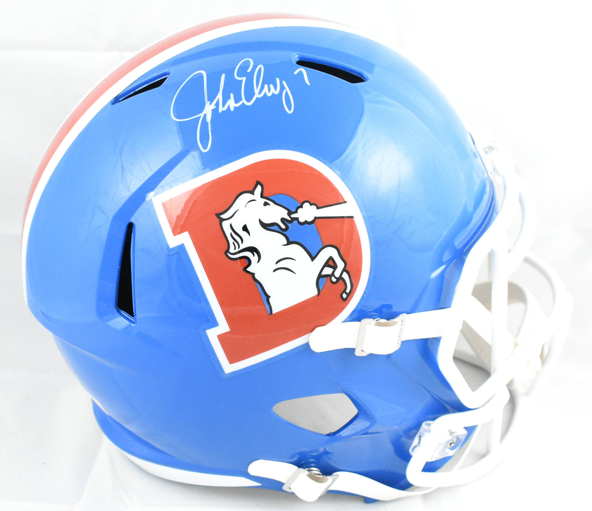 John Elway Autographed Denver Broncos F/S 75-96 Speed Helmet - Beckett W Holo