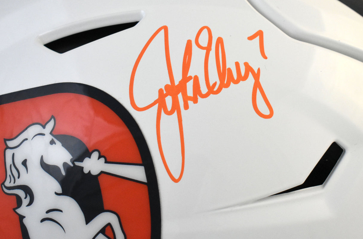 John Elway Autographed Denver Broncos F/S Alt 23 Speedflex Helmet-Beckett W Holo