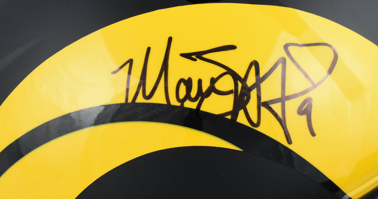 Matthew Stafford Autographed Rams F/S Rivalries Speed Helmet - Beckett W Holo