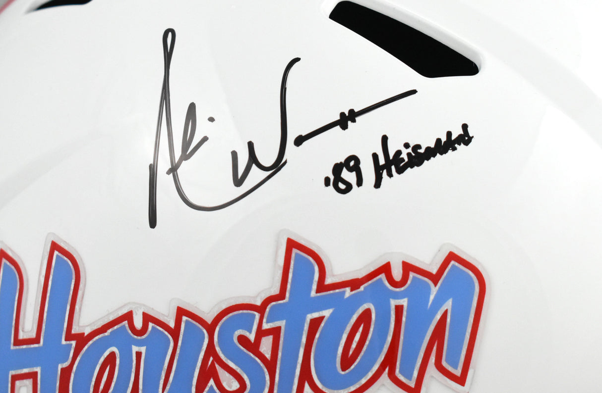 Andre Ware Autographed Houston Cougars F/S Throwback Speed Helmet-Beckett W Holo
