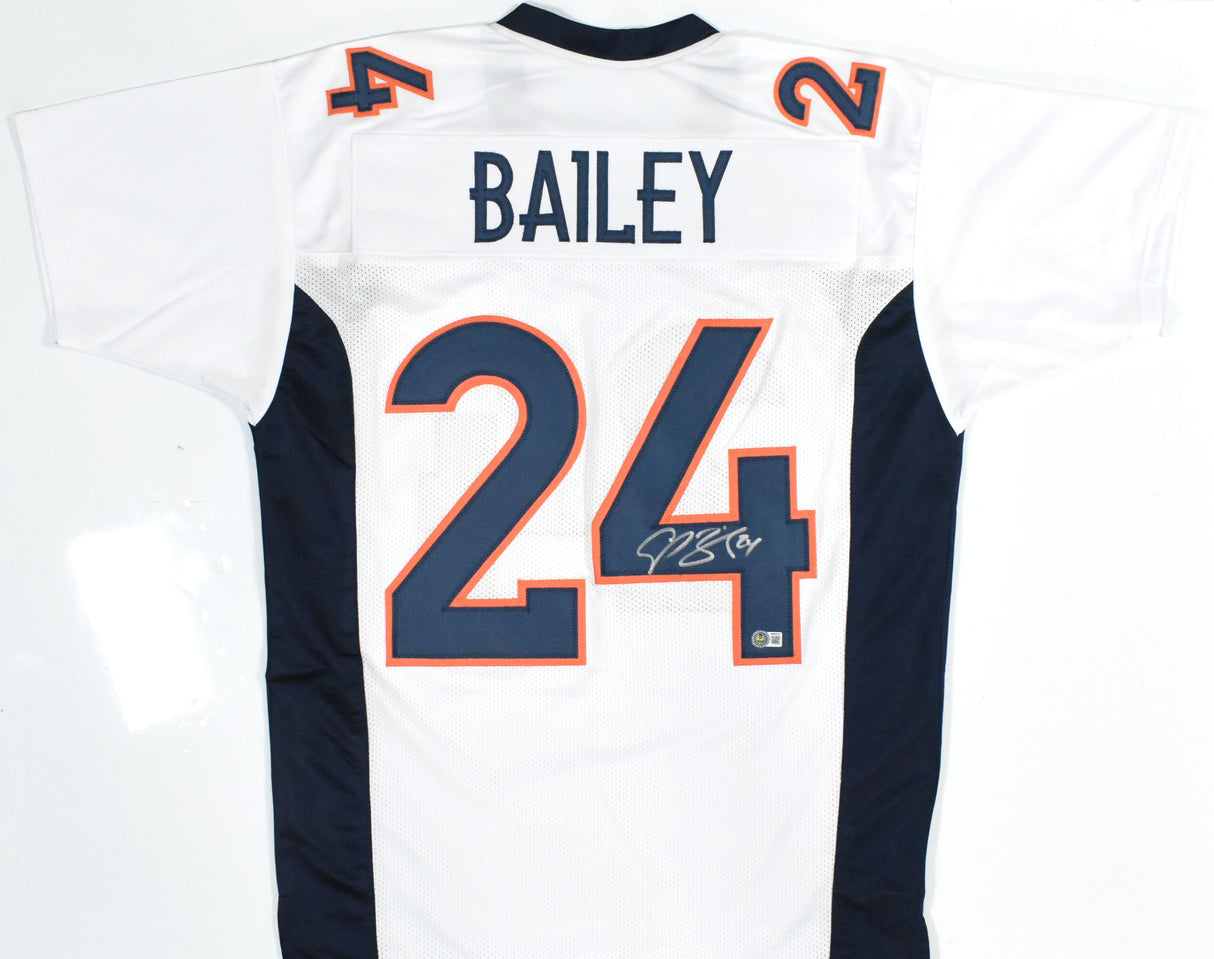 Champ Bailey Autographed White Pro Style Jersey - Beckett W Hologram *Silver