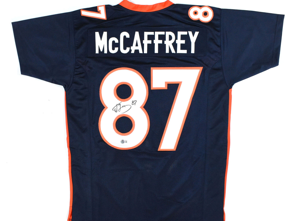 Ed McCaffrey Autographed Blue Pro Style Jersey - Beckett W Hologram *Silver