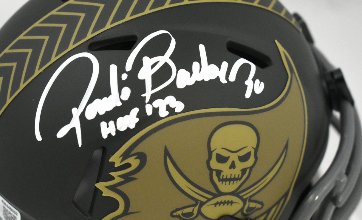 Ronde Barber Signed Buccaneers Salute 25 Speed Mini Helmet HOF - Beckett W Holo