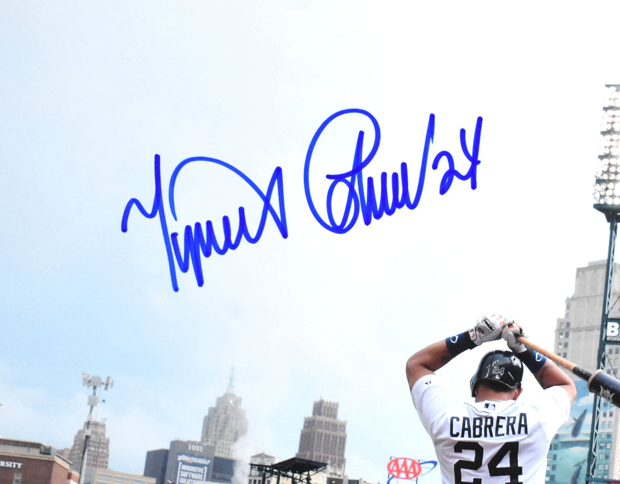 Miguel Cabrera Autographed Detroit Tigers 16x20 On Deck Photo - Beckett Holo