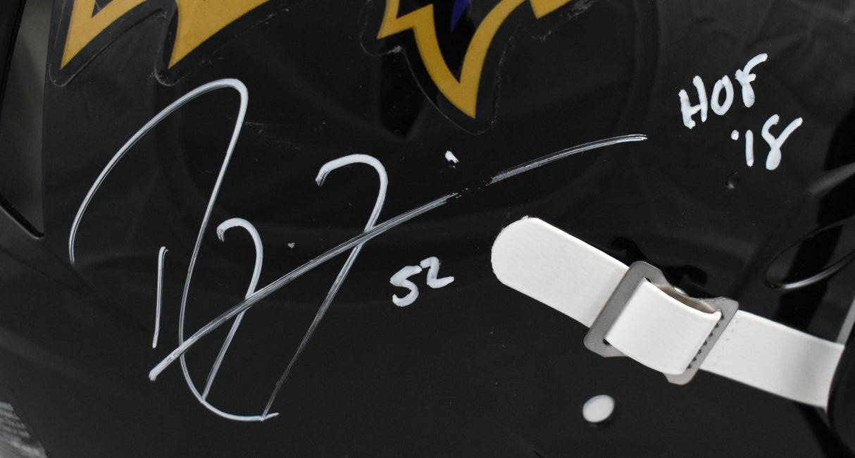 Ray Lewis Ed Reed Signed Ravens F/S Speed Auth Helmet HOF Beckett W Holo *Damage