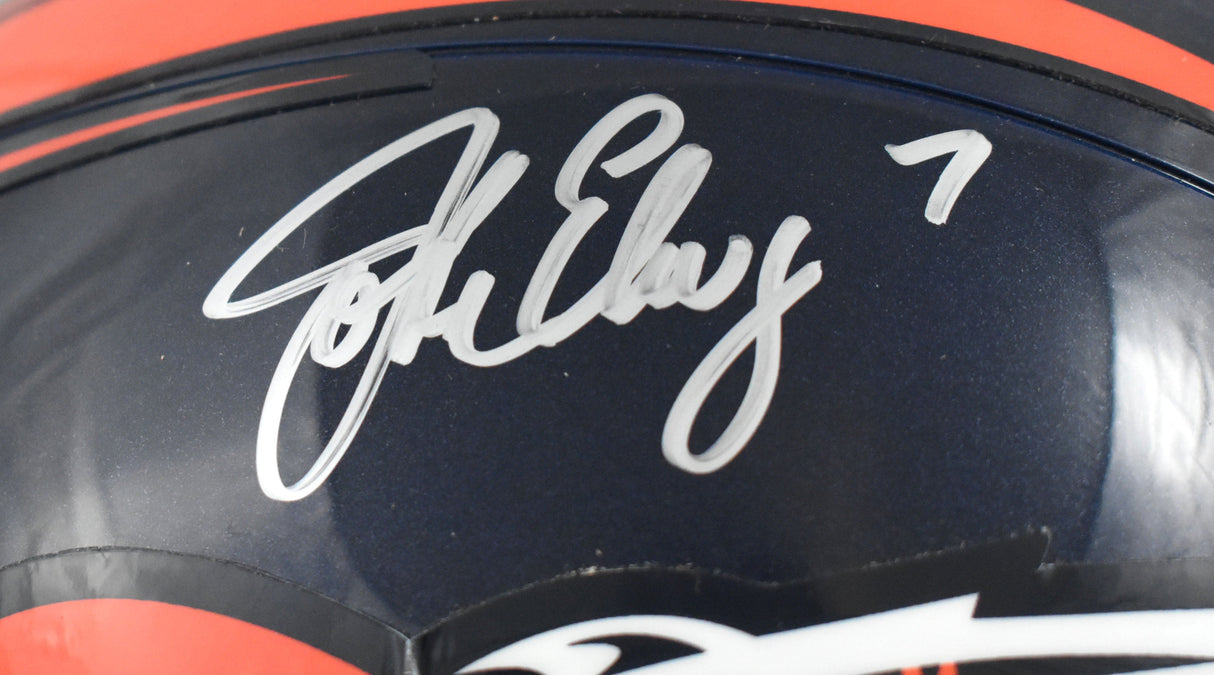 John Elway Signed Denver Broncos F/S VSR4 Helmet - Beckett W *Silver *Bad decal